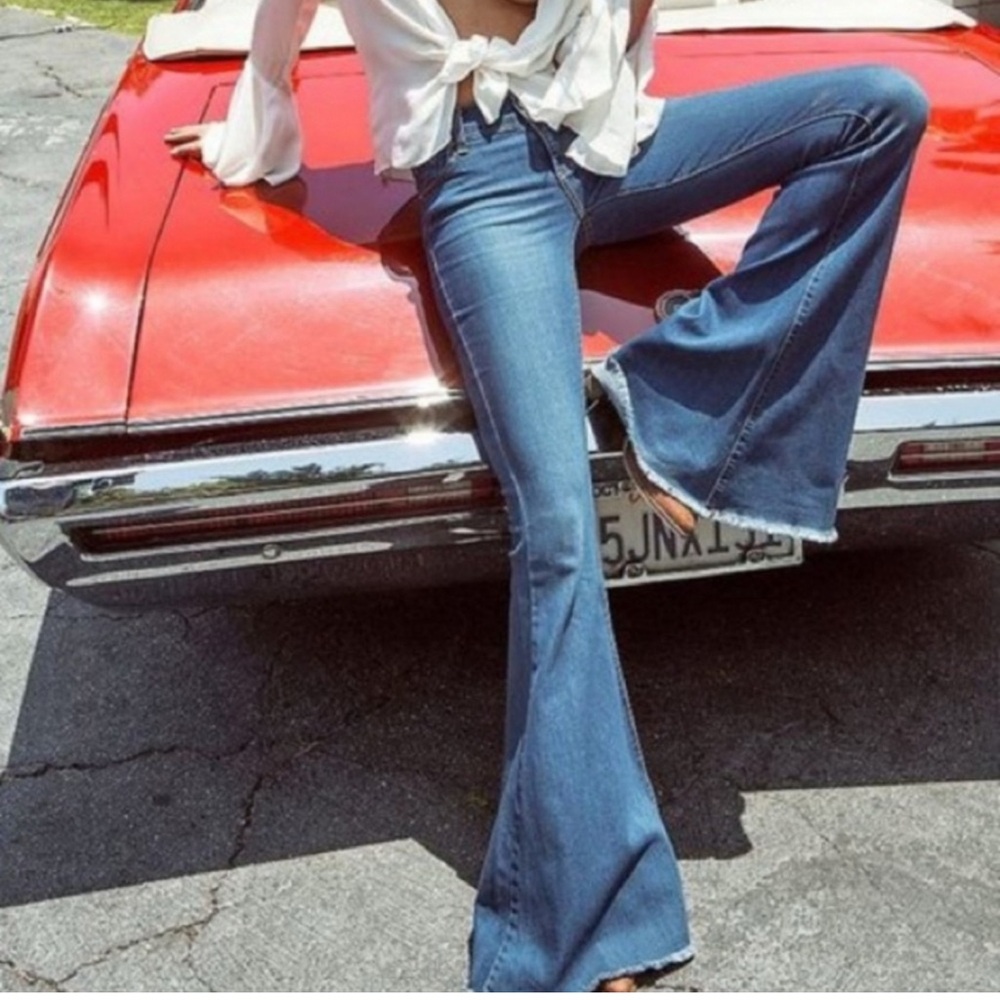 Free People Blue Flare Jeans